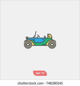 Transportation icon, car symbol, flat vector and trendy illustration sign