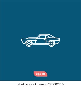 Transportation icon, car symbol, flat vector and trendy illustration sign