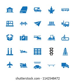 Transportation icon. collection of 25 transportation filled icons such as luggage, airport bus, helicopter, parcel, car wash. editable transportation icons for web and mobile.