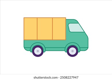 Transportation Icon Flat Sticker Design