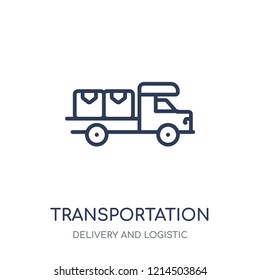 Transportation icon. Transportation linear symbol design from Delivery and logistic collection.