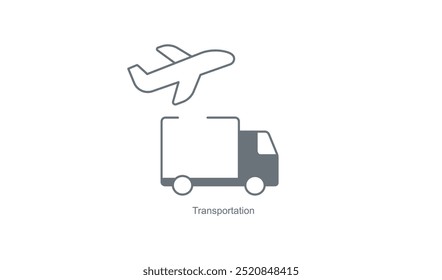 Ícone de Transporte para Aplicativos Móveis que Suportam Serviços de Navegação e Viagem