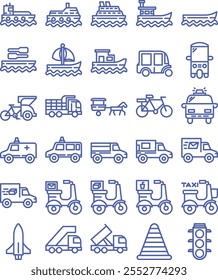 Transportation Icon Pack in Color Style