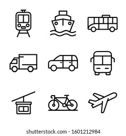 transportation icon pack made lines