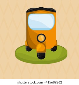 Transportation icon. Retro concept. car illustration, editable vector