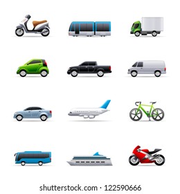 Transportation icon series in colors