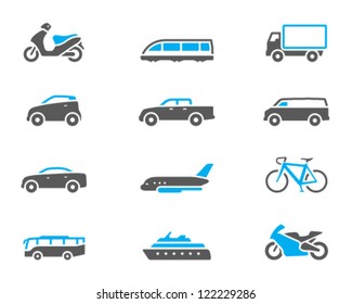 Transportation icon series in duo tone color style