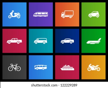 Transportation icon series in Metro style