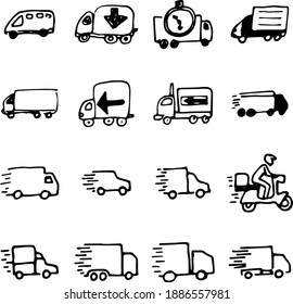 Transportation icon series in sketch. EPS 10.