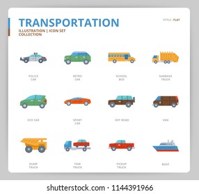Transportation icon set