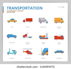 Transportation icon set