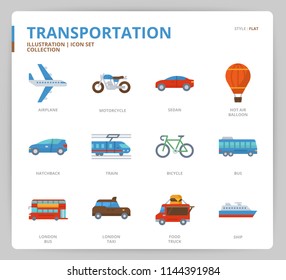 Transportation icon set