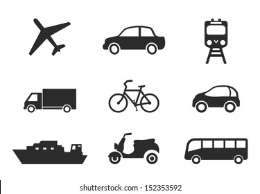 conjunto de iconos de transporte