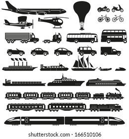 Transportation icon set