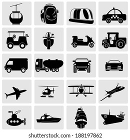 transportation icon set