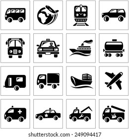 Transportation icon set