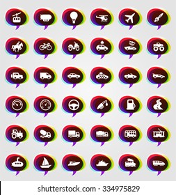Transportation icon set