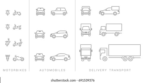 Transportation icon set