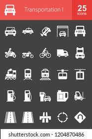 Transportation icon set. Can also be used for transport , network, connection. Suitable for web apps, mobile apps and print media.