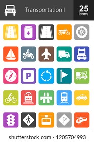 Transportation icon set. Can also be used for transport , network, connection. Suitable for web apps, mobile apps and print media.