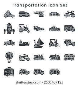 Vektorgrafik der Sammlung von Transportsymbolen