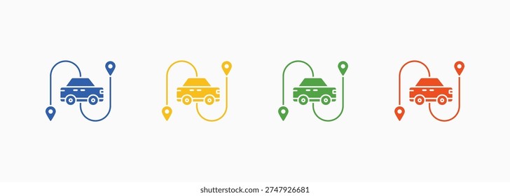 Transportation Icon Set Color Multiple Style Collection Element For Design