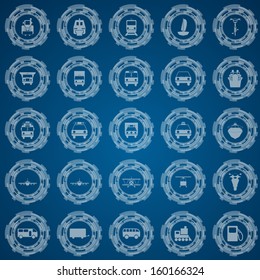 Transportation icon set. EPS 10 vector illustration with transparency.