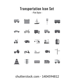 transportation icon set. transportation icons vector. flat icon style design