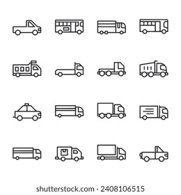 Transportation icon set isolated on white