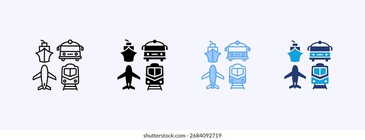 Conjunto de iconos de Transporte Colección de estilo múltiple