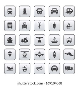  Transportation icon set on gray