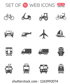 Transportation icon set. Transport web icons for your creative project