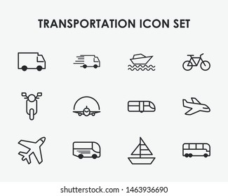 Transportation Icon Set. - Vector