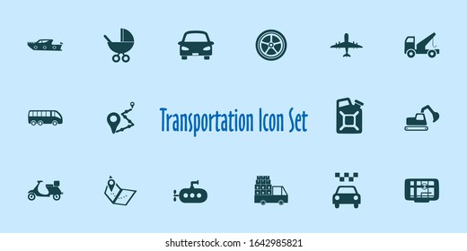 Transportation Icon Set.
Vector Flat Style.