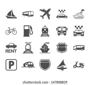 Transportation icon set. Vector illustration.