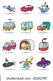  transportation icon set - vector illustration