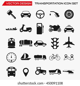 Transportation icon set, vector transport symbols