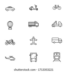 Juego de iconos de transporte para su diseño