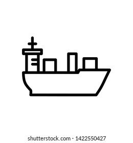 Warship Line Icon Set Naval Military Stock Vector (Royalty Free ...