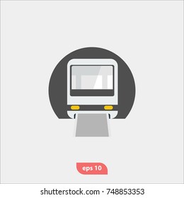 Transportation icon, train symbol, flat vector and trendy illustration sign