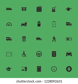 transportation icon. transportation vector icons set free delivery, speedometer, battery and elevator