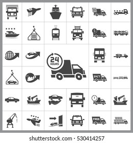  Transportation Icon Vector Illustration