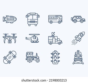 Transportation icon, Vehicle vector set