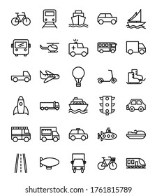 Transportation icon, white color background