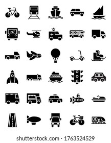 Transportation icon, white color background
