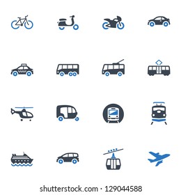 Transportation Icons - Blue Series