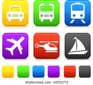  	transportation icons button set