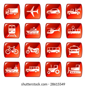 Transportation icons buttons vector set 4