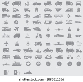 Transportation icons collection - vector line style