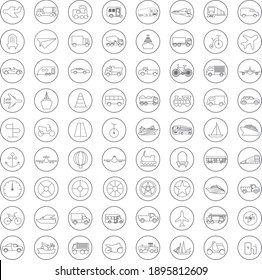 Transportation icons collection - vector line style